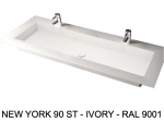 Plan vasque à encastrer, bassin double 90 cm, sur mesure, Largeur 100 à 200 cm x Profondeur 40 à 60 cm, résine minérale ACRYSTONE®, Finition lisse, Livraison Offerte et Rapide.